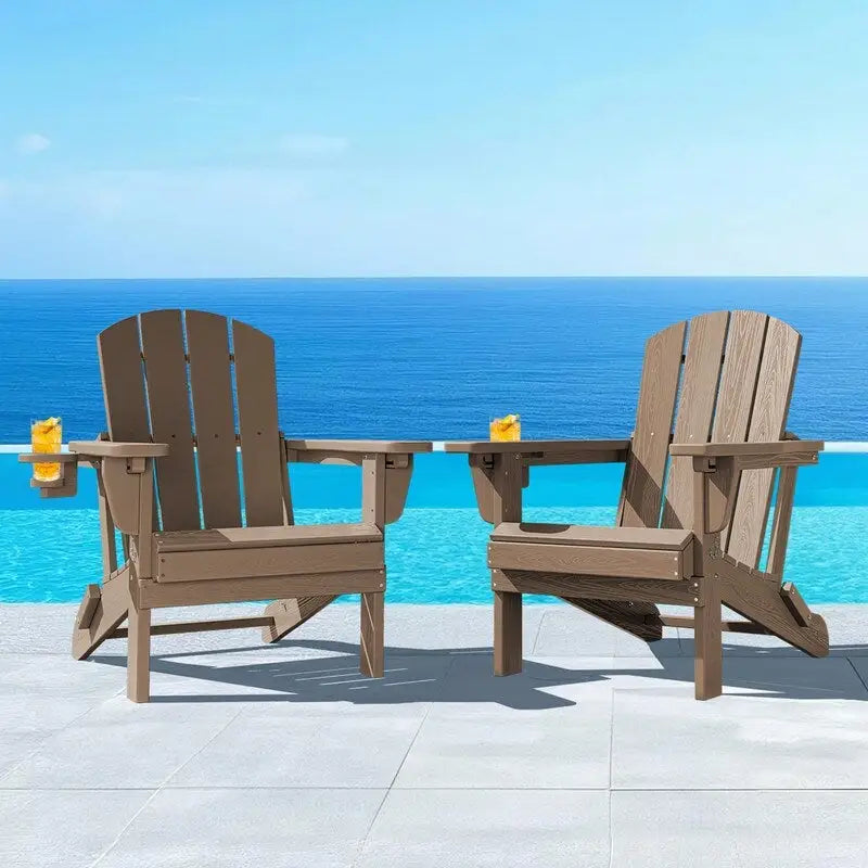 Chaise de jardin pliante 3 positions Inclinable Grain de bois PE, Résistante aux intempéries
