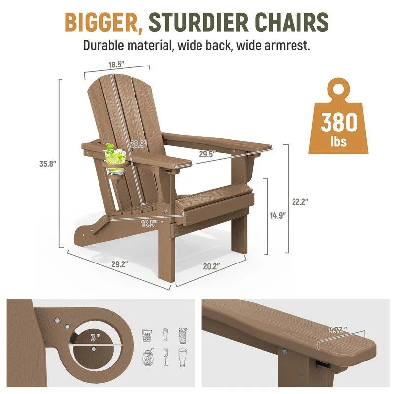 Chaise de jardin pliante 3 positions Inclinable Grain de bois PE, Résistante aux intempéries