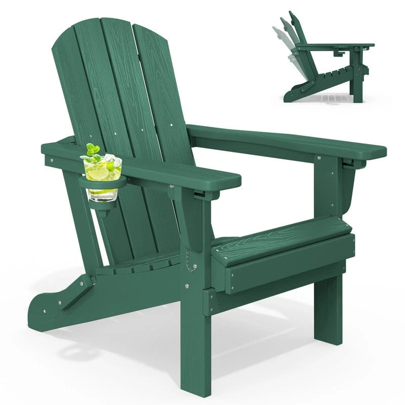Chaise de jardin pliante 3 positions Inclinable Grain de bois PE, Résistante aux intempéries