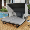 Bain de soleil en rotin d'extérieur 57 avec auvent et coussin