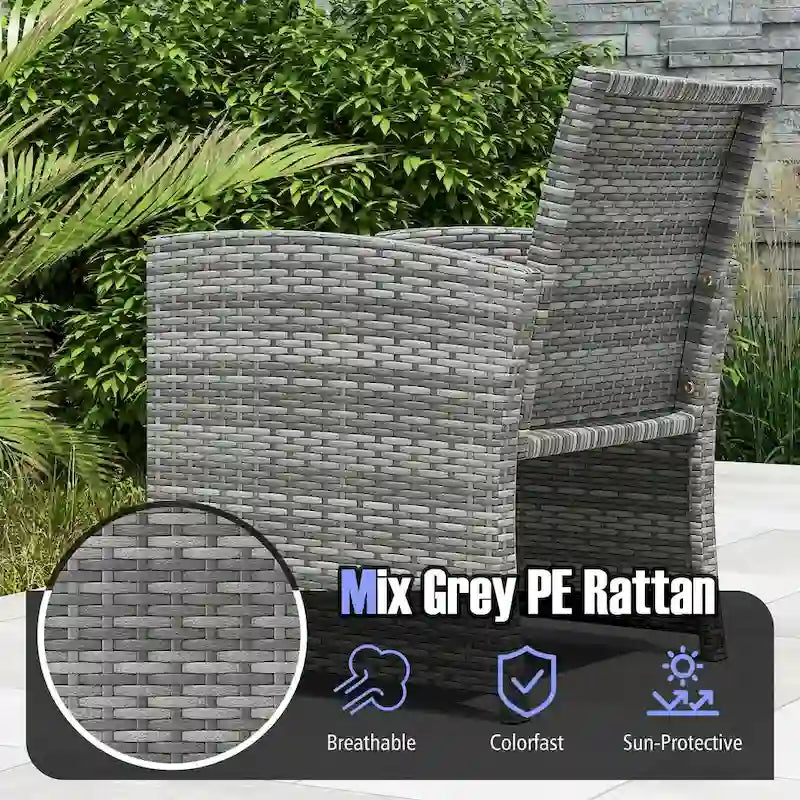 Ensemble de mobilier de patio Costway 3 pièces avec table basse en verre trempé et - Voir détails