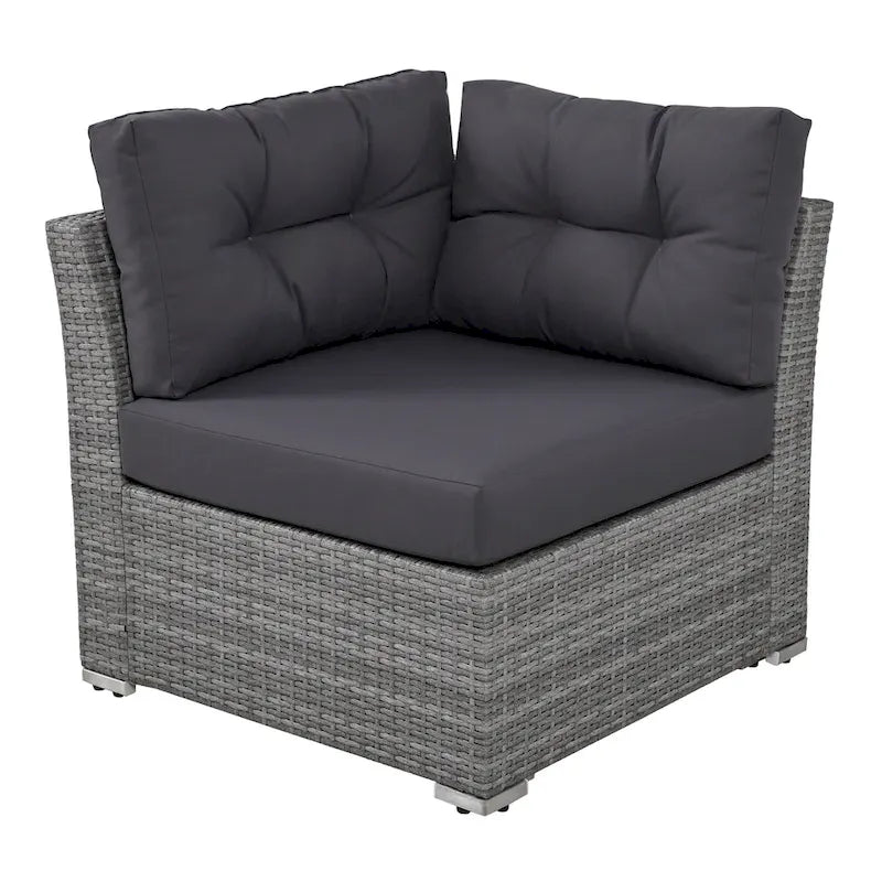 Ensemble de mobilier de patio Mobilier d'extérieur Lit de jour rotin Ensemble de mobilier sectionnel Groupe de sièges de patio avec coussins et table centrale