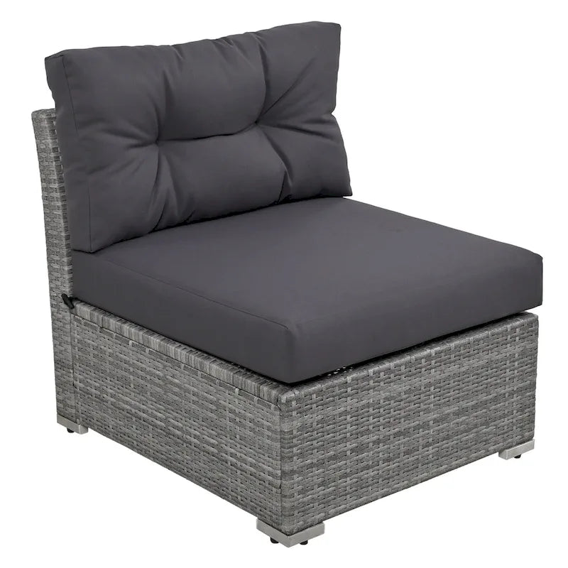 Ensemble de mobilier de patio Mobilier d'extérieur Lit de jour rotin Ensemble de mobilier sectionnel Groupe de sièges de patio avec coussins et table centrale