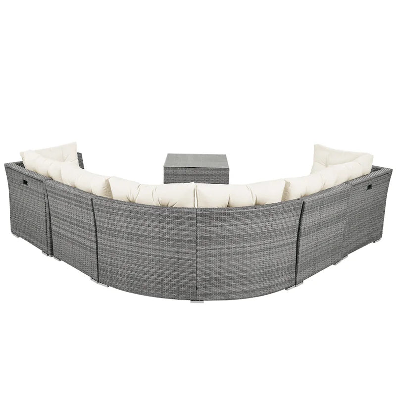 Ensemble de mobilier de patio Mobilier d'extérieur Lit de jour rotin Ensemble de mobilier sectionnel Groupe de sièges de patio avec coussins et table centrale