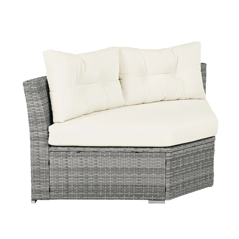 Ensemble de mobilier de patio Mobilier d'extérieur Lit de jour rotin Ensemble de mobilier sectionnel Groupe de sièges de patio avec coussins et table centrale