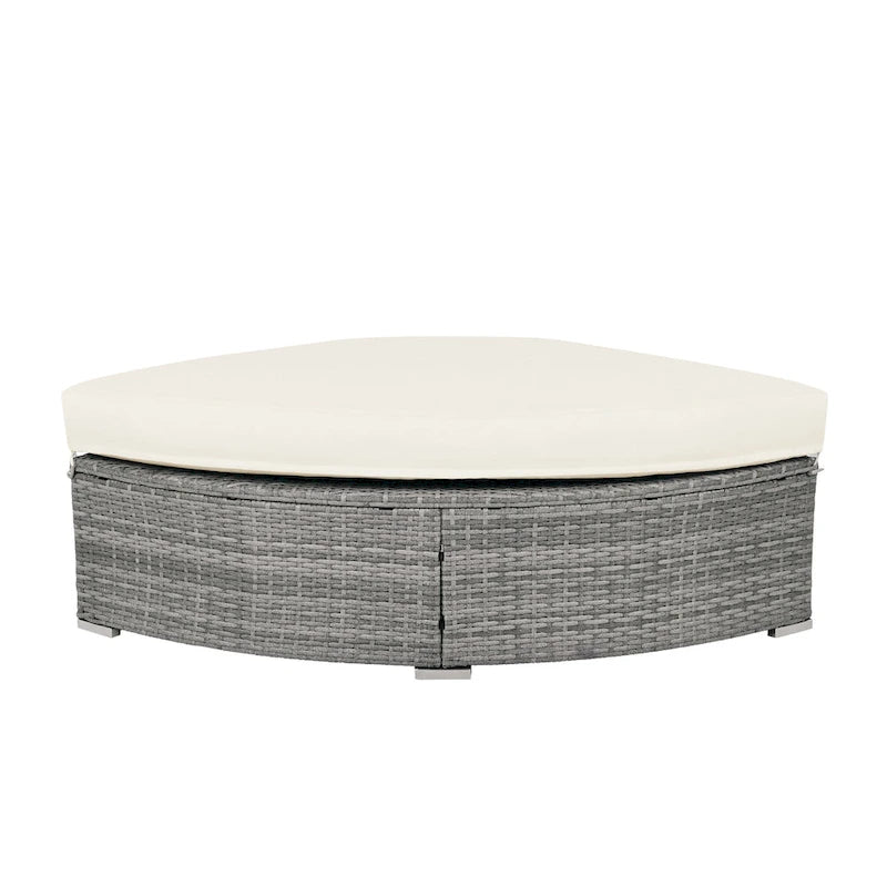 Ensemble de mobilier de patio Mobilier d'extérieur Lit de jour rotin Ensemble de mobilier sectionnel Groupe de sièges de patio avec coussins et table centrale