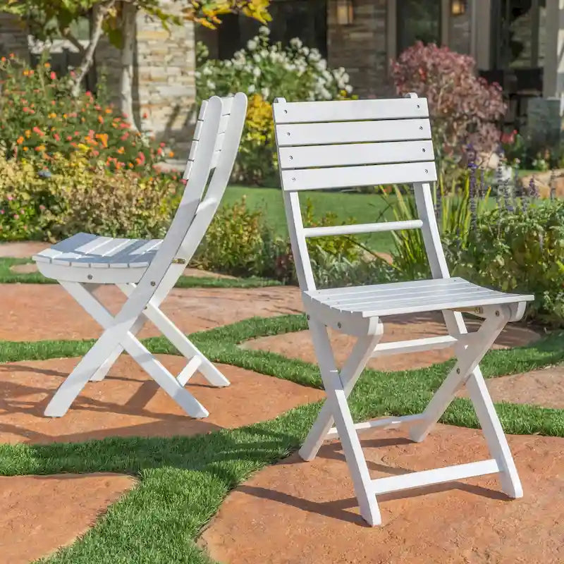 Chaises de salle à manger pliantes d'extérieur en bois d'acacia (lot de 2)
