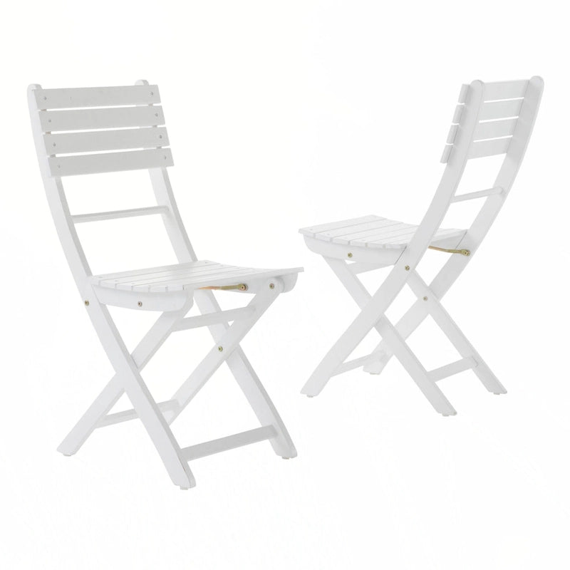 Chaises de salle à manger pliantes d'extérieur en bois d'acacia (lot de 2)