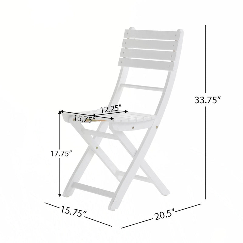 Chaises de salle à manger pliantes d'extérieur en bois d'acacia (lot de 2)