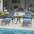 Chaise longue de patio extérieure réglable avec table d'appoint et coussin