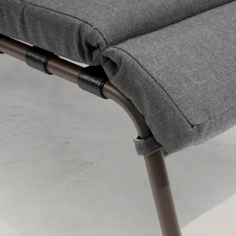 Chaise longue de patio extérieure réglable avec table d'appoint et coussin
