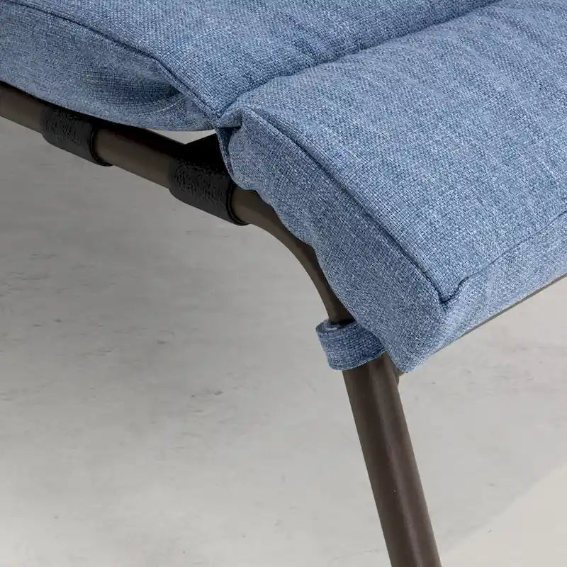 Chaise longue de patio extérieure réglable avec table d'appoint et coussin
