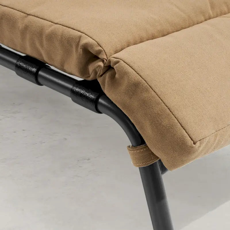 Chaise longue de patio extérieure réglable avec table d'appoint et coussin