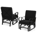 Gymax 2 Fauteuils de Patio Glider Chaise à Bascule d'Extérieur Simple avec Assise &
