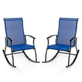 Gymax Lot de 2 fauteuils à bascule d'extérieur avec tissu respirant pour terrasse