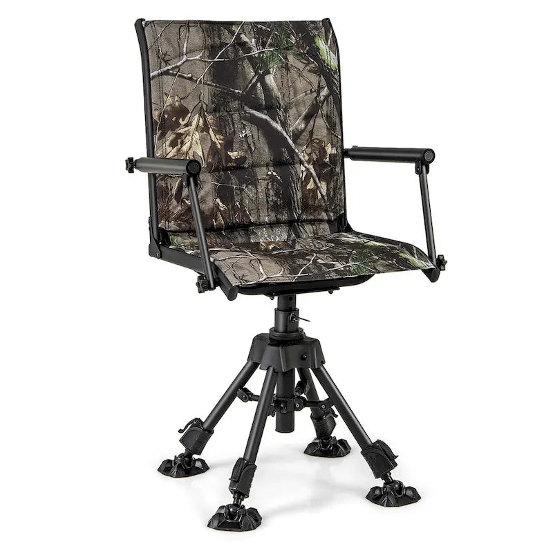 Goplus Swivel Hunting Chair with 4 360 Adjustable Legs Folding Silent - See Details