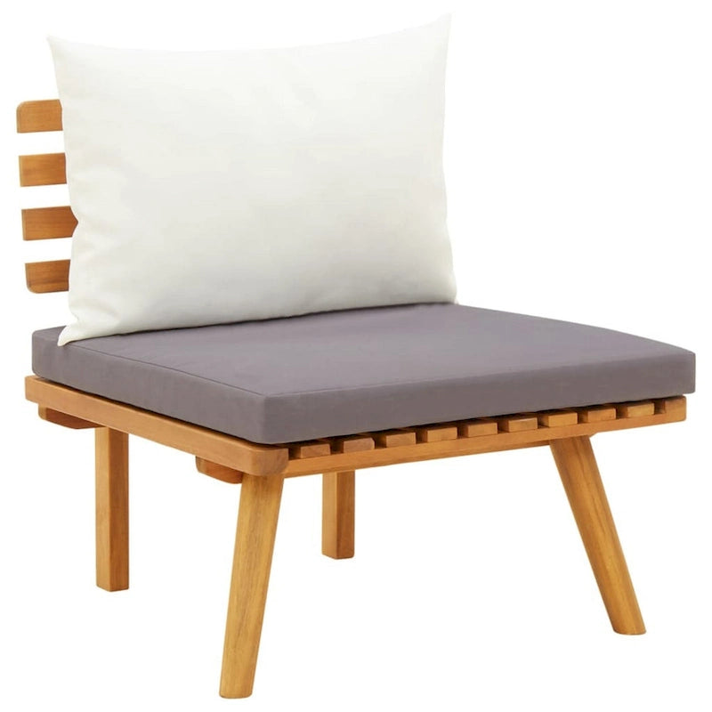 Ensemble de canapé modulaire d'extérieur et table basse Roma 4 pièces, bois massif, gris
