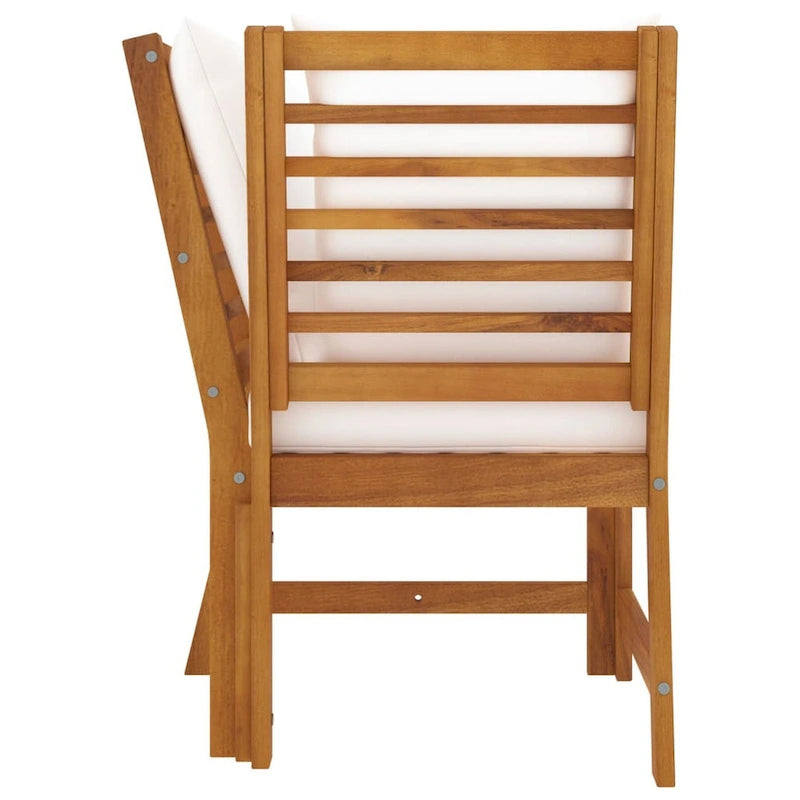 Canapé d'angle modulaire extérieur, en bois d'acacia à lattes
