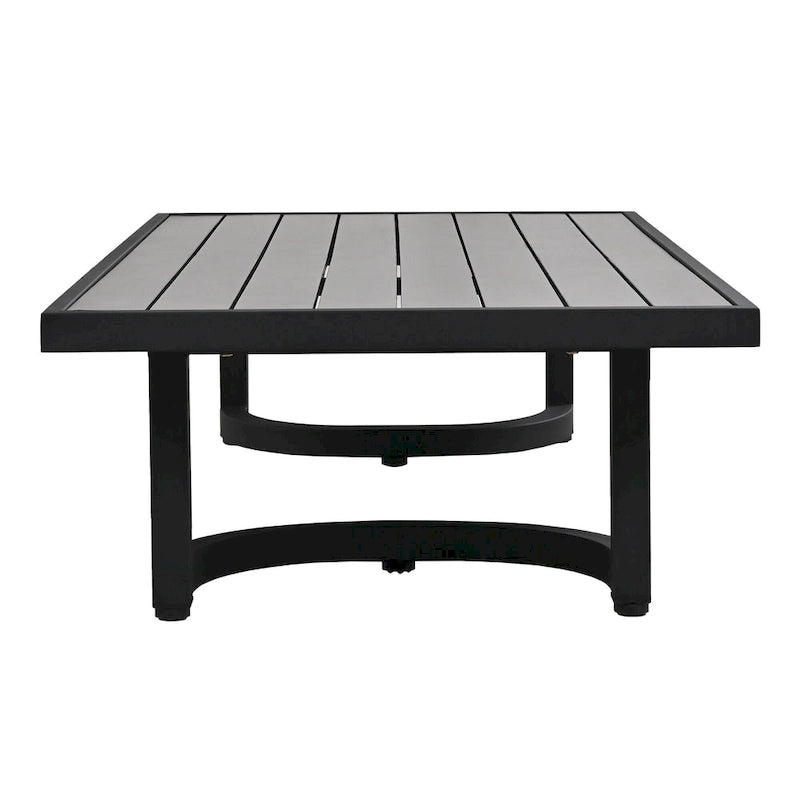 Ensemble de meubles de patio, 5 pièces, canapé d'extérieur en acier, ensemble de conversation tout temps avec table basse et 2 chaises individuelles