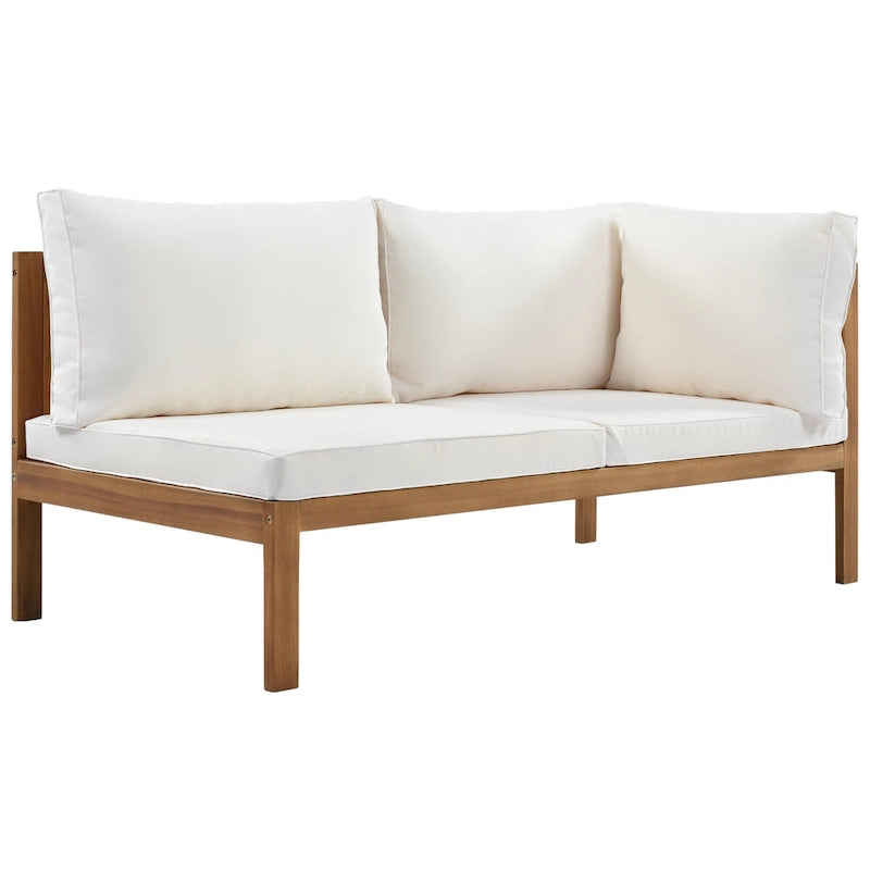 Ensemble de meubles de patio extérieur 4 pièces, ensemble de conversation sectionnel de patio avec table basse, canapé deux places et canapé d'angle