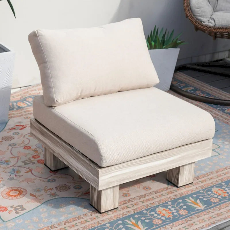 Ensemble de canapé d'extérieur 3 pièces en aluminium avec coussins rembourrés en éponge et table basse
