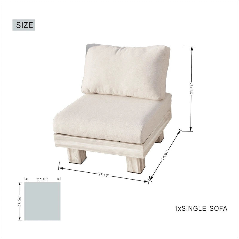 Ensemble de canapé d'extérieur 3 pièces en aluminium avec coussins rembourrés en éponge et table basse