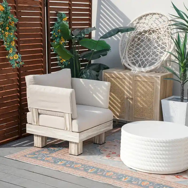 Ensemble de canapé d'extérieur 3 pièces en aluminium avec coussins rembourrés en éponge et table basse