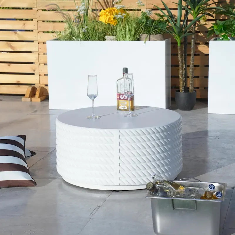 Ensemble de canapé d'extérieur 3 pièces en aluminium avec coussins rembourrés en éponge et table basse