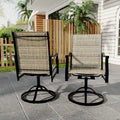 2 chaises pivotantes d'extérieur avec dossier respirant en textilène, fauteuils à bascule pivotants pour jardin