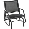 Balançoire de porche Outsunny, balançoire planeur avec maille respirante, accoudoirs incurvés et cadre en acier pour jardin, bord de piscine, balcon