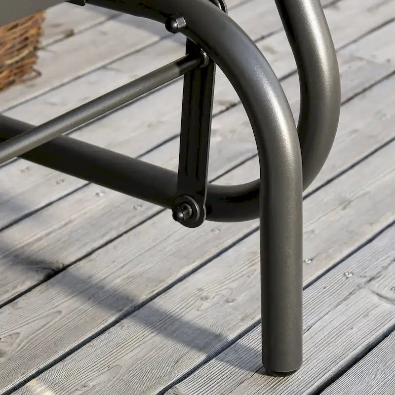 Balançoire de porche Outsunny, balançoire planeur avec maille respirante, accoudoirs incurvés et cadre en acier pour jardin, bord de piscine, balcon