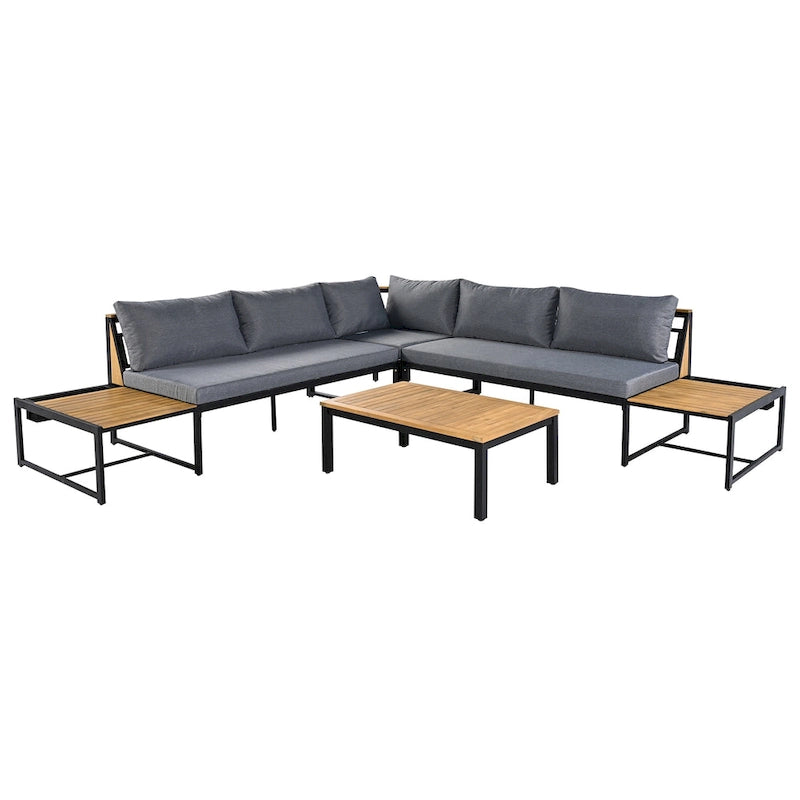 Ensemble de canapé d'extérieur 4 pièces avec coussins imperméables