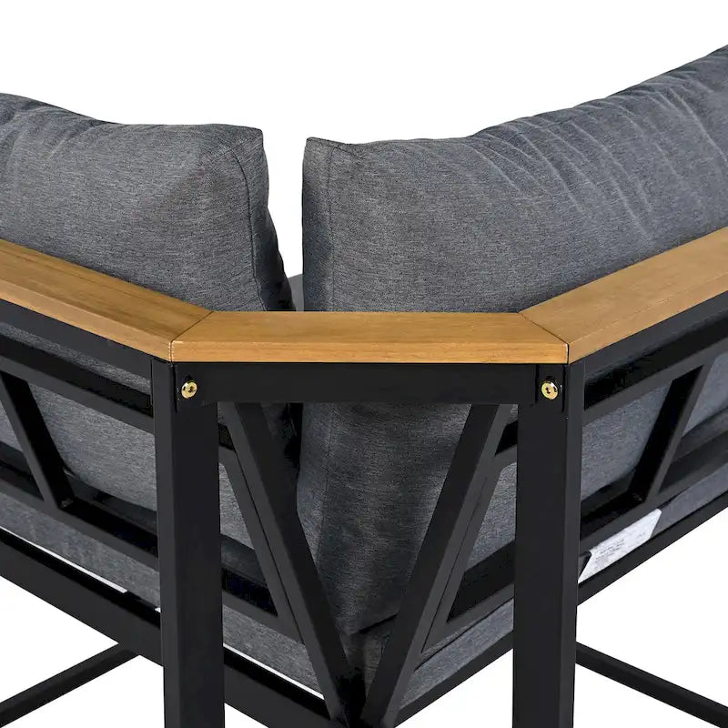 Ensemble de canapé d'extérieur 4 pièces avec coussins imperméables