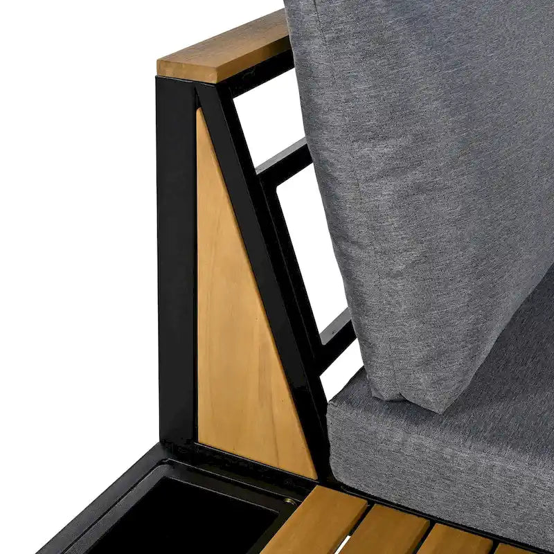 Ensemble de canapé d'extérieur 4 pièces avec coussins imperméables