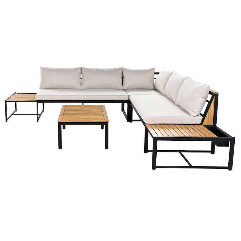 Ensemble de canapé d'extérieur 4 pièces avec coussins imperméables
