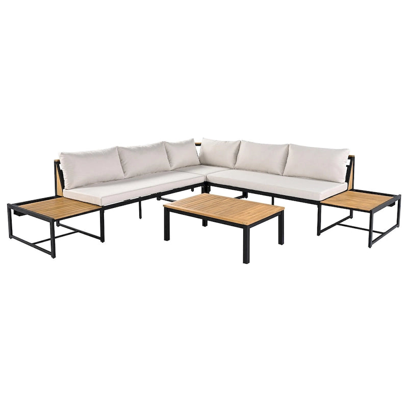 Ensemble de canapé d'extérieur 4 pièces avec coussins imperméables