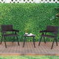 Costway Ensemble de 3 Fauteuils de Patio en Rotin, Salon de Jardin en Rotin avec Rapide - Voir Détails