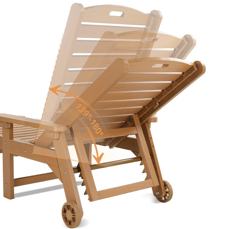 Yurevna HDPS Chaise longue d'extérieur tous temps avec table d'appoint (ensemble 2 pièces)