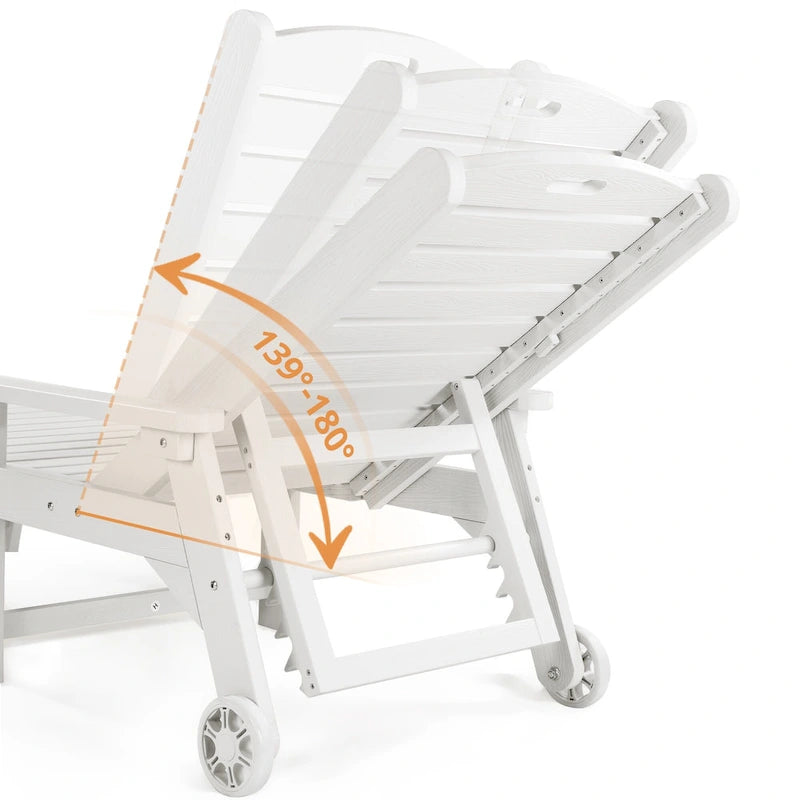 Yurevna HDPS Chaise longue d'extérieur tous temps avec table d'appoint (ensemble 2 pièces)