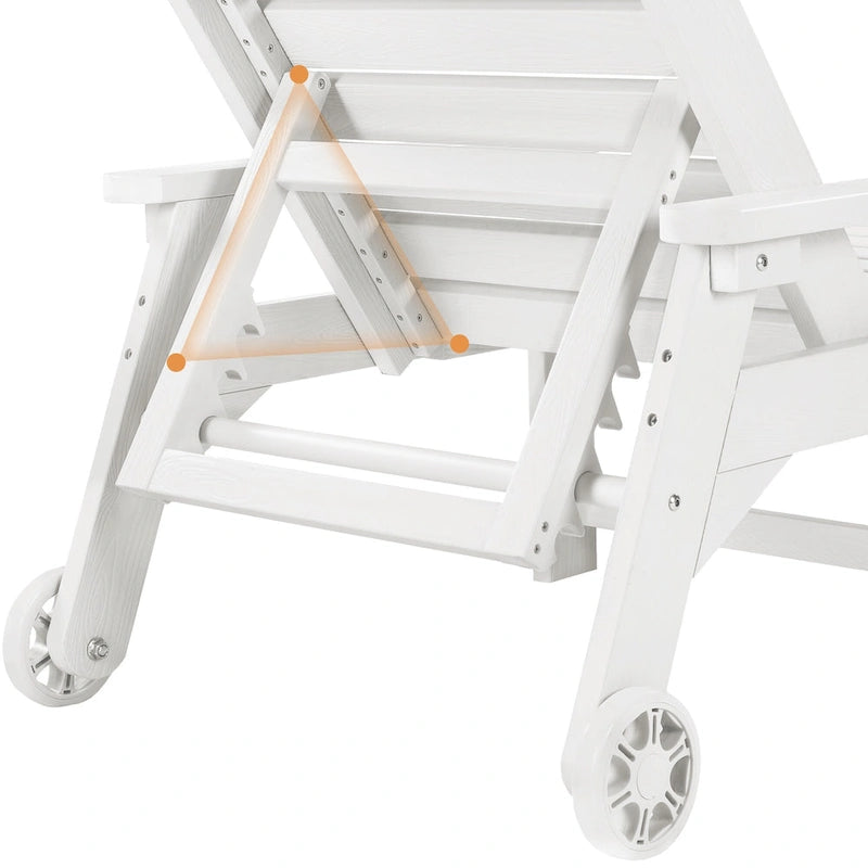 Yurevna HDPS Chaise longue d'extérieur tous temps avec table d'appoint (ensemble 2 pièces)