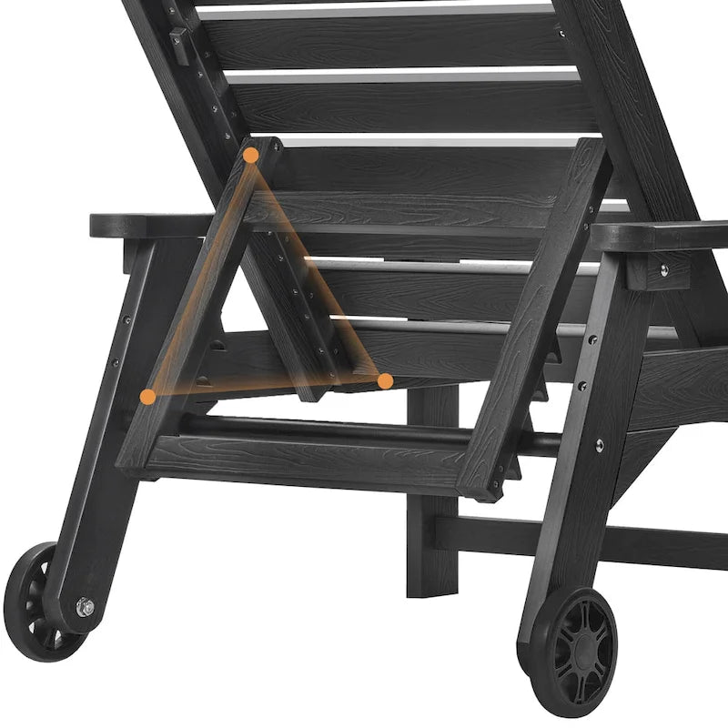 Yurevna HDPS Chaise longue d'extérieur tous temps avec table d'appoint (ensemble 2 pièces)