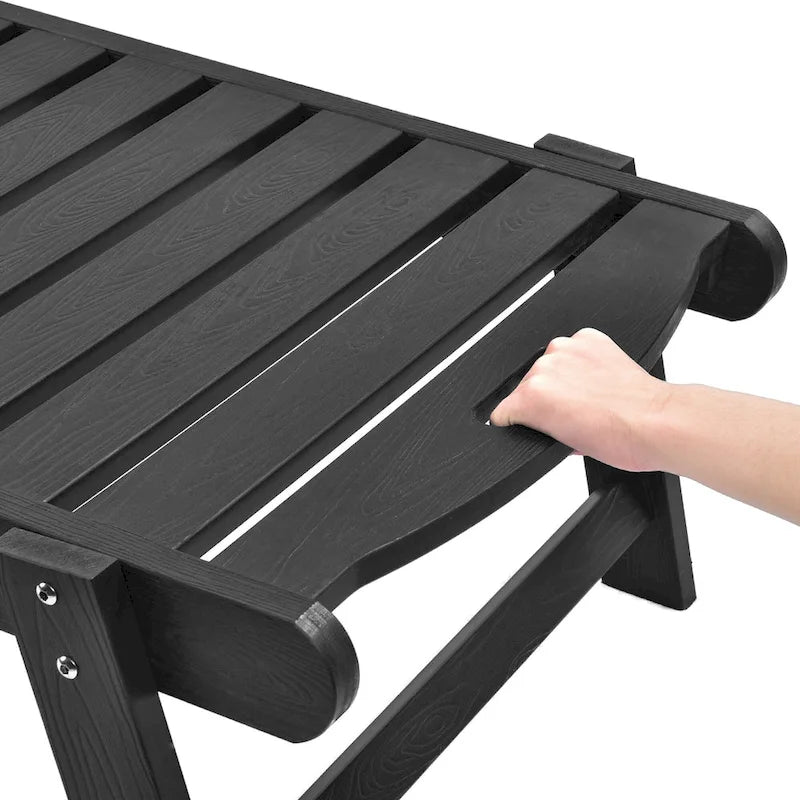 Yurevna HDPS Chaise longue d'extérieur tous temps avec table d'appoint (ensemble 2 pièces)