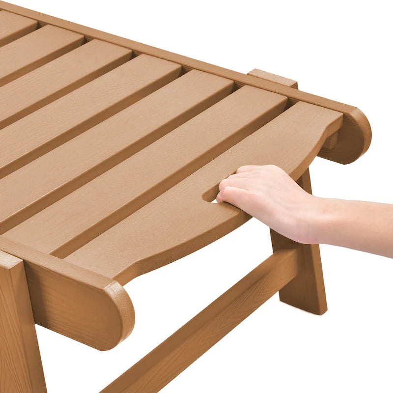 Yurevna HDPS Chaise longue d'extérieur tous temps avec table d'appoint (ensemble 2 pièces)