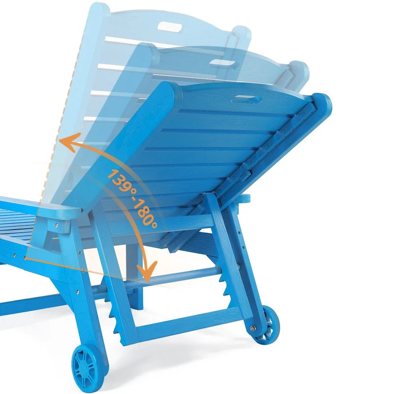 Yurevna HDPS Chaise longue d'extérieur tous temps avec table d'appoint (ensemble 2 pièces)