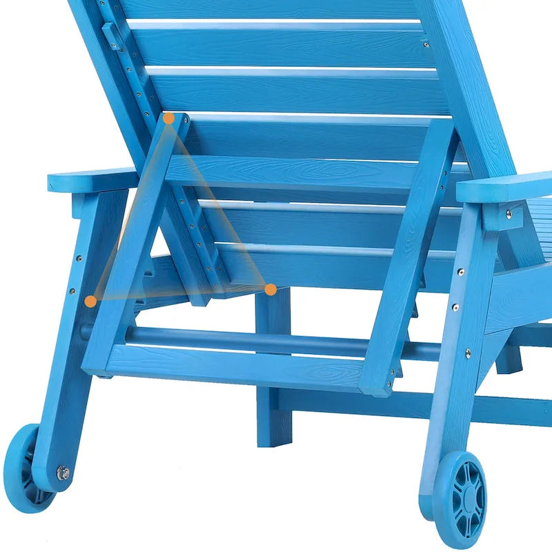 Yurevna HDPS Chaise longue d'extérieur tous temps avec table d'appoint (ensemble 2 pièces)