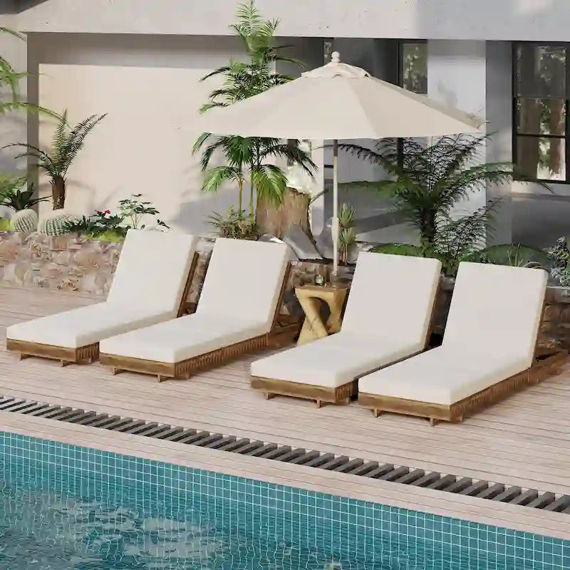Christopher Knight Home - Lot de 2 chaises longues d'extérieur Lingard en bois d'acacia