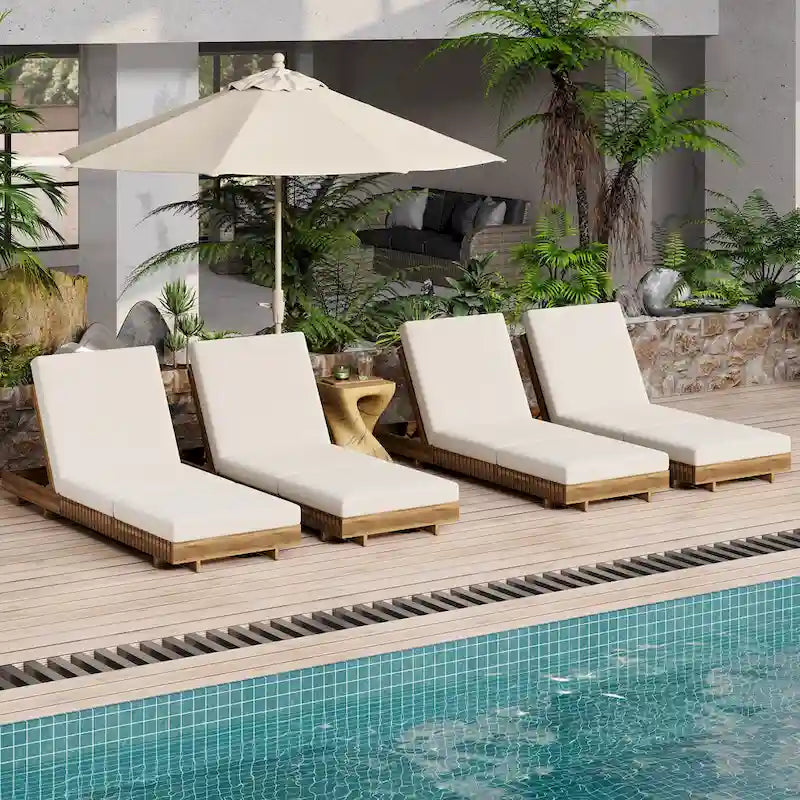 Christopher Knight Home - Lot de 2 chaises longues d'extérieur Lingard en bois d'acacia