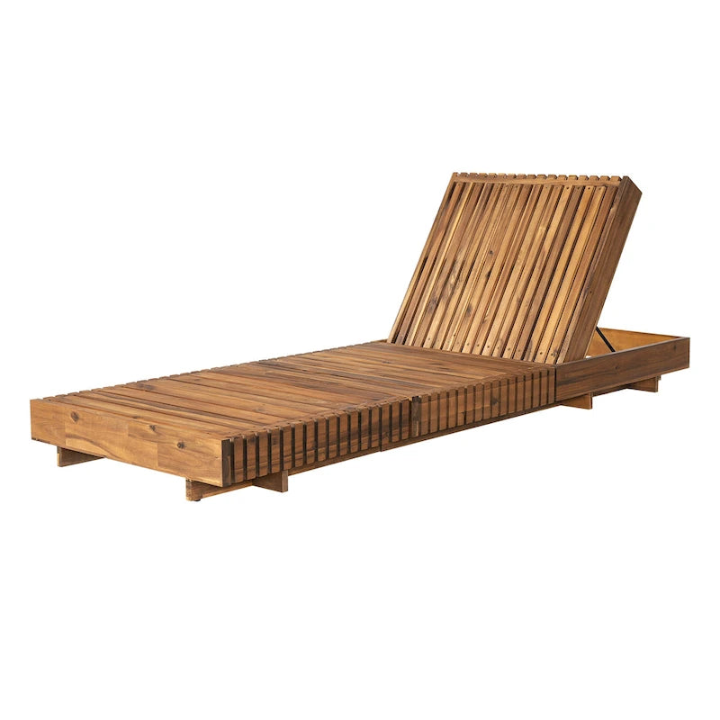 Christopher Knight Home - Lot de 2 chaises longues d'extérieur Lingard en bois d'acacia