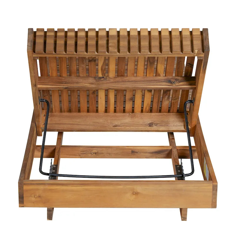 Christopher Knight Home - Lot de 2 chaises longues d'extérieur Lingard en bois d'acacia