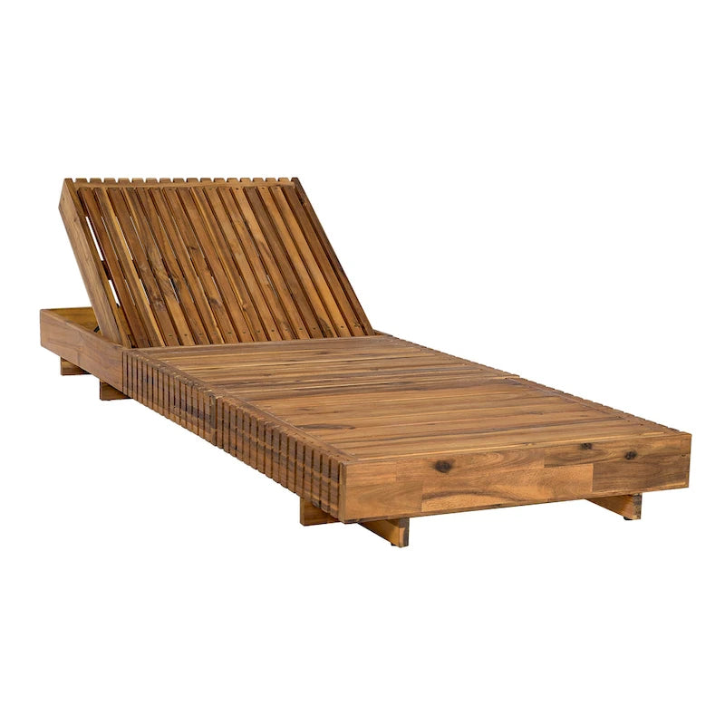 Christopher Knight Home - Lot de 2 chaises longues d'extérieur Lingard en bois d'acacia